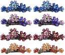 Set of 8 Flower Barrettes Med/Small Hair Clip 2 each 4 Colors, 4 pairs YY86400-12-8
