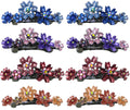 Set of 8 Flower Barrettes Med/Small Hair Clip 2 each 4 Colors, 4 pairs YY86400-12-8