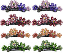 Set of 8 Flower Barrettes Med/Small Hair Clip 2 each 4 Colors, 4 pairs YY86400-12-8