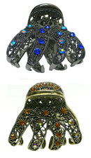 Bella Crystal Metal Jaw Claws Hair Claws in Set of 2, 3, 4  GL56-Set of 2 to Set of 4