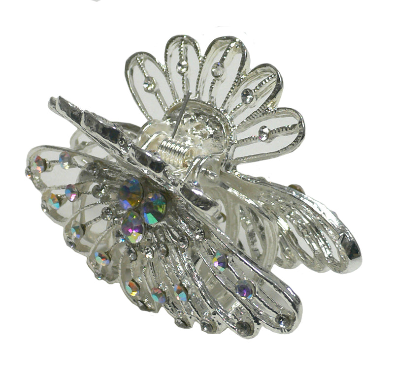 Set of 2 to Set of 4 Hair Claw Silver Tone Jaw Clip for Everyday and Bridal GL86410-JL1-2 to 4