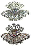 Set of 2 to Set of 4 Hair Claw Silver Tone Jaw Clip for Everyday and Bridal GL86410-JL1-2 to 4