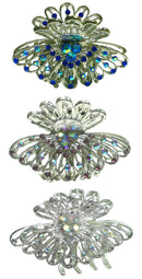 Set of 2 to Set of 4 Hair Claw Silver Tone Jaw Clip for Everyday and Bridal GL86410-JL1-2 to 4