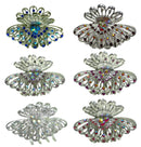 Set of 6 and Dozen Pk Hair Claw Silver Tone Jaw Clip for Everyday and Bridal GL86410-JL1-6-D