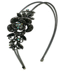 Crystal Flower Headband Resilient Metal Wire Hairband U86121-0119