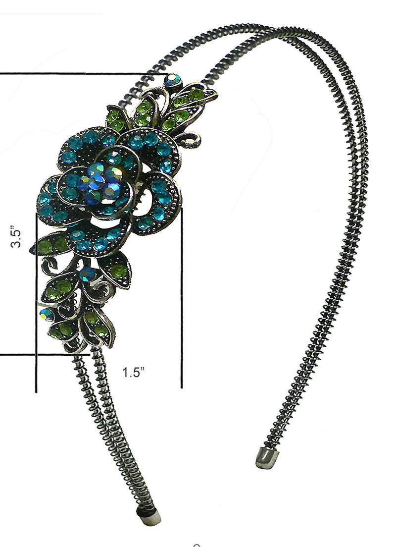 Crystal Flower Headband Resilient Metal Wire Hairband Headband U86121-0119
