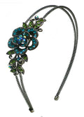 Crystal Flower Headband Resilient Metal Wire Hairband U86121-0119