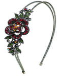 Crystal Flower Headband Resilient Metal Wire Hairband U86121-0119