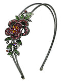 Crystal Flower Headband Resilient Metal Wire Hairband U86121-0119