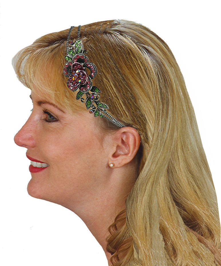 Set of 7 to Set of 9 Crystal Flower Headbands Resilient Metal Wire Hairband Headbands U86121-0119-7to9