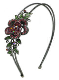 Crystal Flower Headband Resilient Metal Wire Hairband U86121-0119