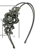 Crystal Flower Headband Resilient Metal Wire Hairband Headband U86121-0119