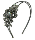 Crystal Flower Headband Resilient Metal Wire Hairband Headband U86121-0119
