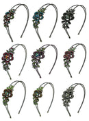 Crystal Flower Headband Resilient Metal Wire Hairband U86121-0119