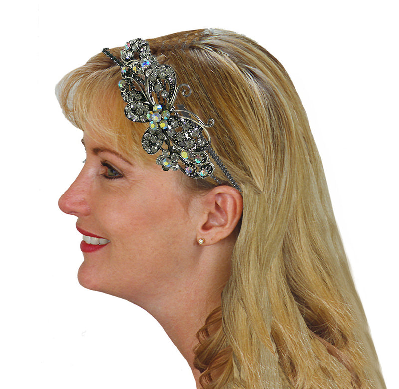 Set of 3 Set of 4 Crystal Butterfly Headband Double Metal Wire Hairbands U86121-0124-3-4