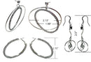 Set of 3 Pairs of Earrings 3 Unique Styles Crystal Double Hoops Mid Size Crystal Hoop 3rd pr Dangle Earrings8131