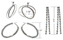 Set of 3 Pairs of Earrings 3 Unique Styles Crystal Double Hoops Small Mid Size Crystal Hoop 3rd pr Dangle 8132
