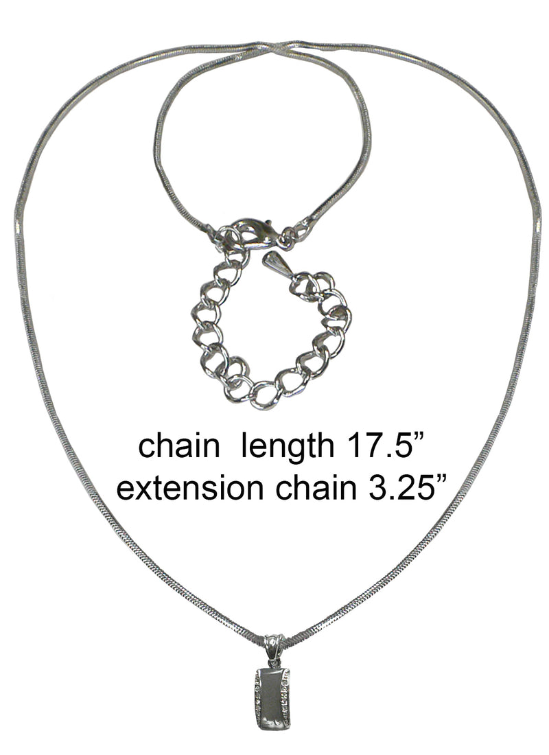Necklace Chain and Pendant Rhodium Plated Snake Design Chain