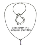 NAR800-3 Bella Rhodium Plated Necklace Chain and Mother of Pearl Pendant Lovely Lavender