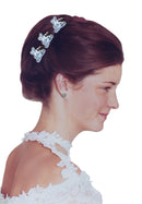 Mini Butterfly Hair Claws Silvery White Bridal Hair Clips LPW864175-1-6