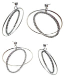 Brand jcgy Set of 2 & Set of 3 Crystal Double Hoops Earrings Movement Earrings AD89800-8131-2/3