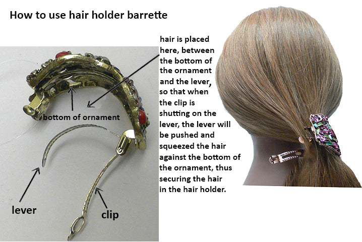 Set of 2 Bella Crystal Flower Hair Holder Barrette for High, Low Ponytail