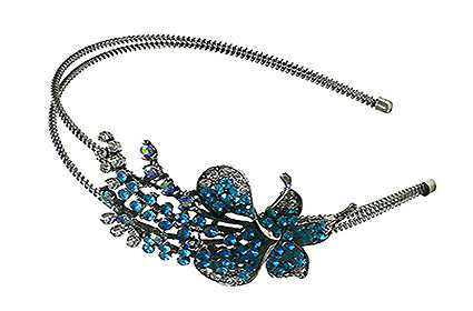 Set of 9 Crystal Butterfly Headbands Double Metal Wire Hairbands U86121-0124-9
