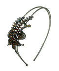 Crystal Flower Headband Resilient Wire Metal Hair Band U86121-0121