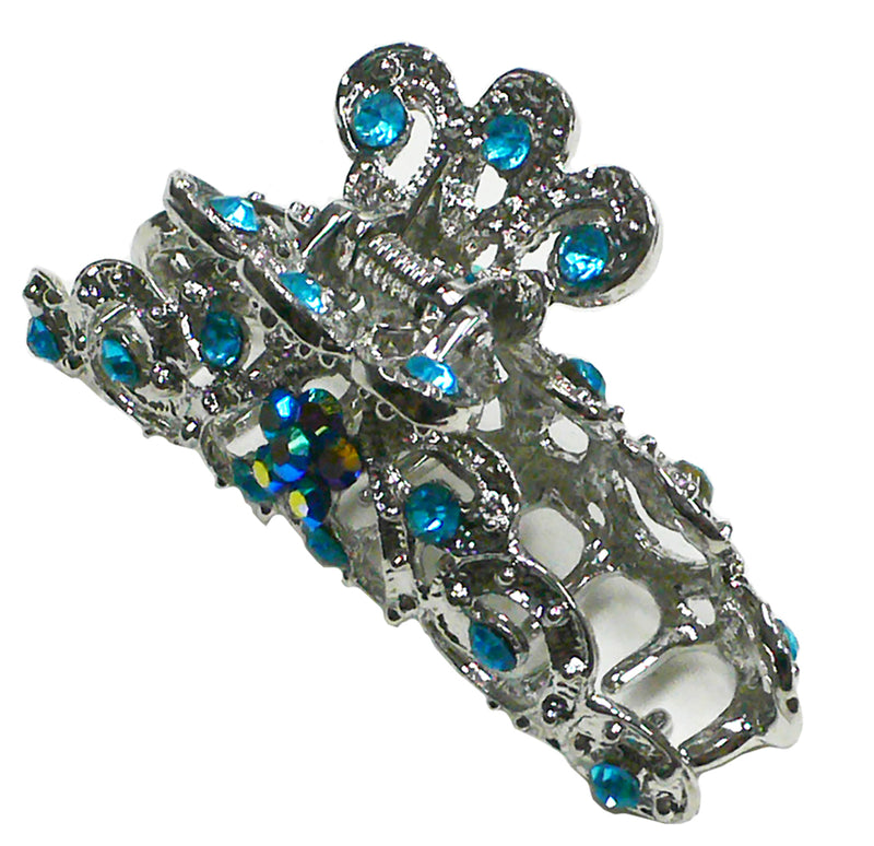 Crystal Metal Jaw Clip Silver Tone Hair Claw GL86480-HB5