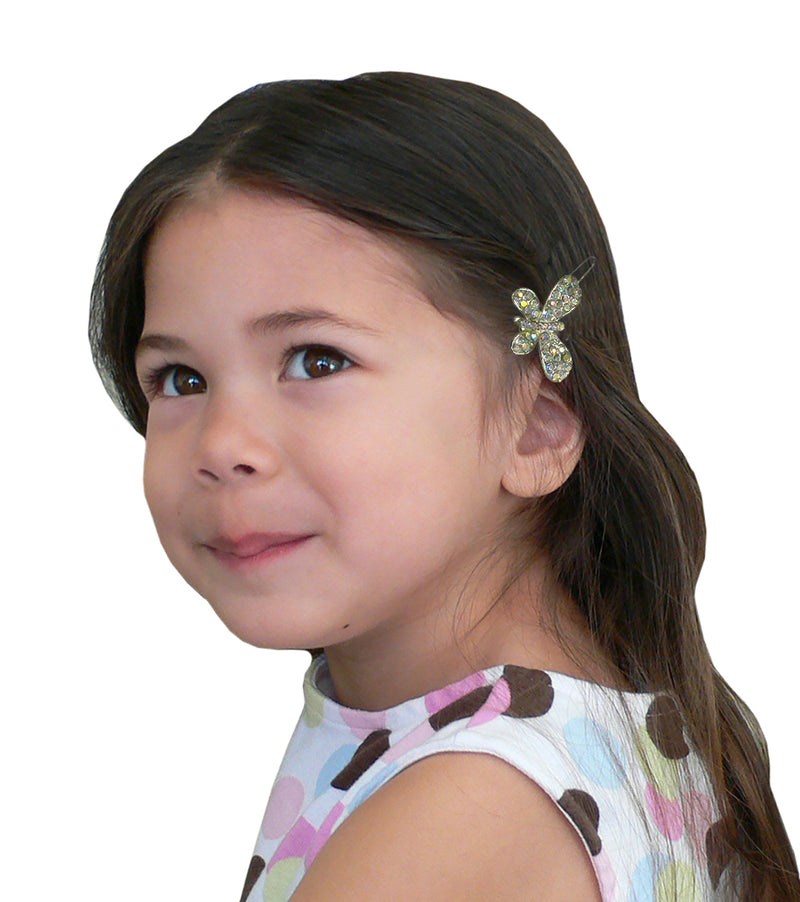 BsmallSnapClip1747 Bella Dz Pack Butterfly Snap Clip Barrettes U86175-1747-6pr