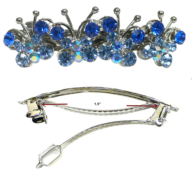 Hair Barrette Mid Size Design of  4 Shimmery Butterflies 5A86750-1