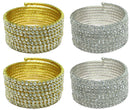 Set of 3&4 Brand JCGY Crystal Spiral Bracelets 8 Strands of Crystal Spirals Bridal, Parties 5614-3&