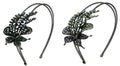 Crystal Flower Headbands in Set of 2, Set of 3, Set of 4 Metal Hair Bands U86121-0121-2-3-4