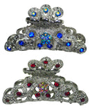 Crystal Metal Jaw Clip Silver Tone Hair Claw GL86480-HB5