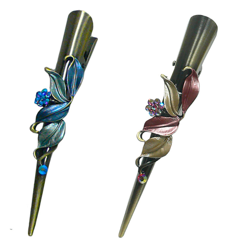 Bella Set of 2 Flower Alligator Clips Beakclips Duckbill Hairclips YY86155-1-2