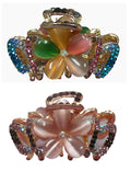 Bella Set of 2 or 3 Medium/Small Crystal Metal Jaw Clip Opal Beads CI86410-1448