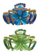 Bella Set of 2 or 3 Medium/Small Crystal Metal Jaw Clip Opal Beads CI86410-1448