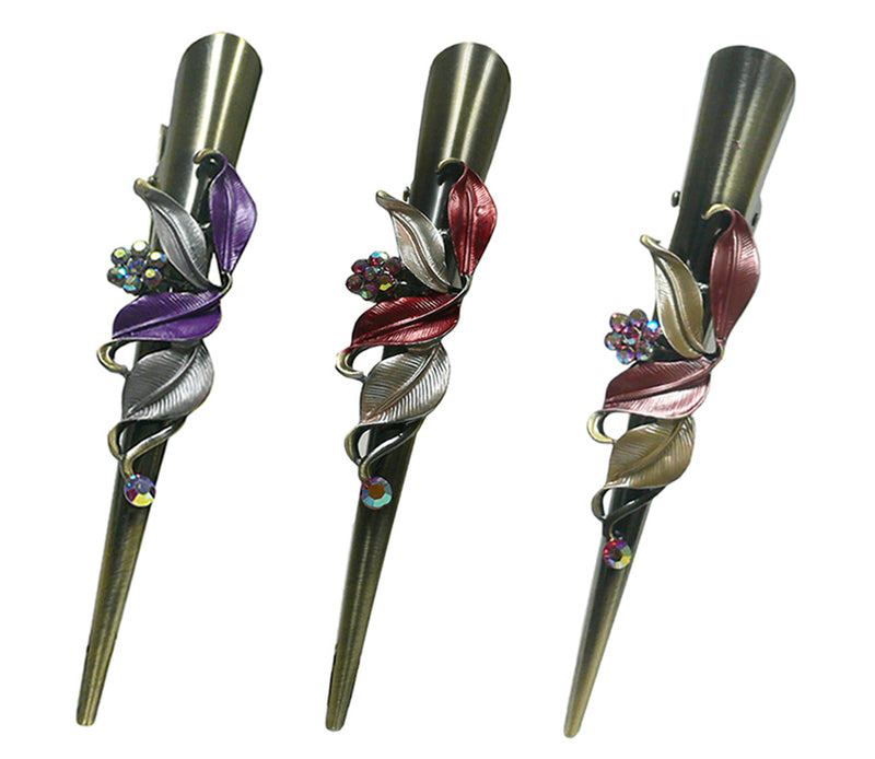 Bella Set of 3 Flower Alligator Clips Beakclips Duckbill Hairclips YY86155-1-3