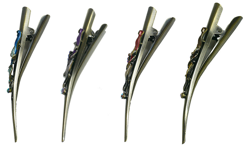 Bella Set of 4 Flower Alligator Clips Beakclips Duckbill Hairclips YY86155-1-4