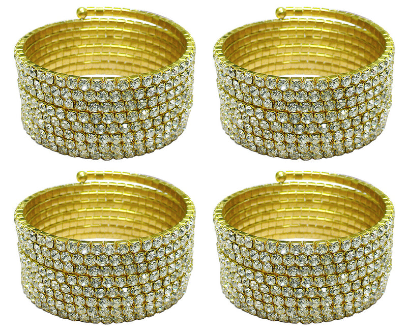 Set of 3&4 Brand JCGY Crystal Spiral Bracelets 8 Strands of Crystal Spirals Bridal, Parties 5614-3&