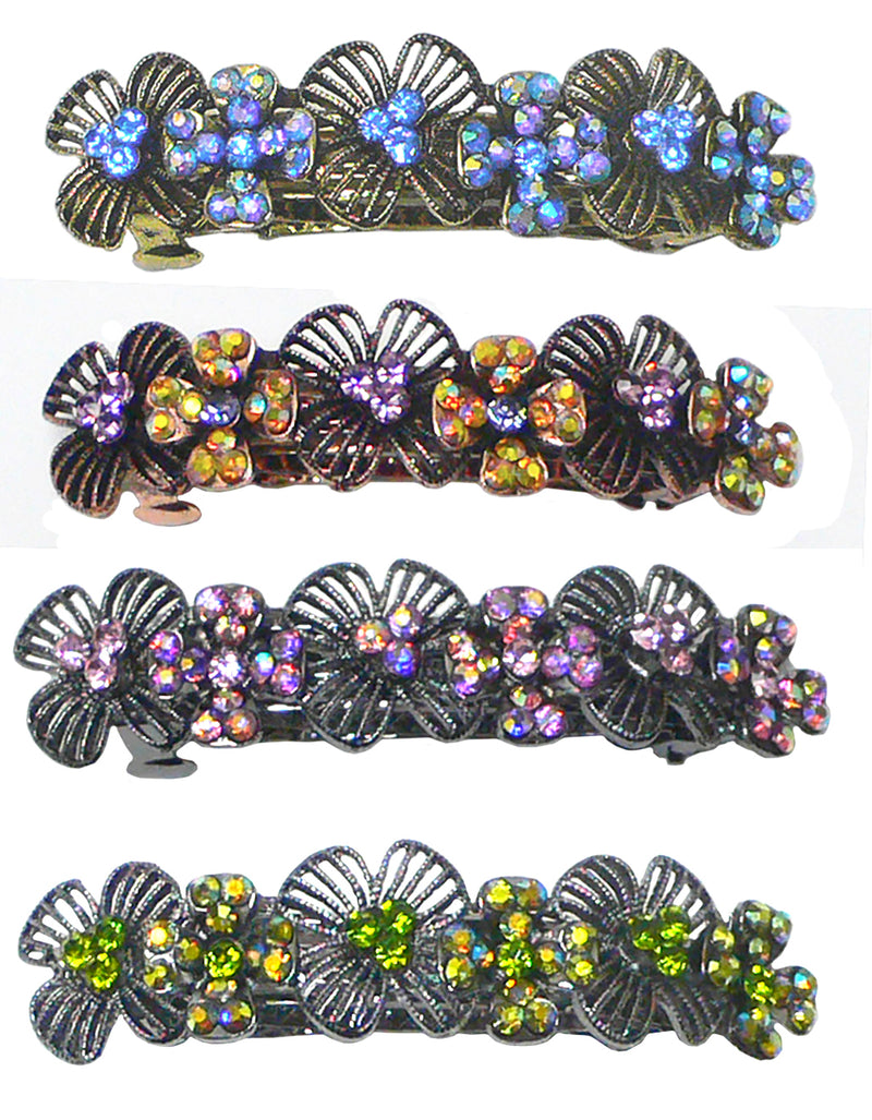 Bella Metal Crystal Barrette Sparkly Aurore Boreale YY86800-4