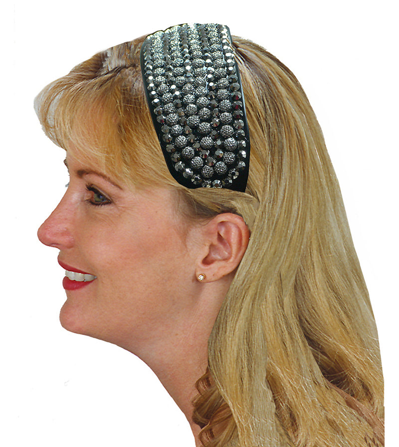 Set of 2 Wide Band Plastic Bling Bling Headband 2" Wide at Center NI86012-24611-2