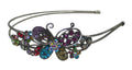 Crystal Butterfly Headband Double Metal Wire Hairband U86121-0124