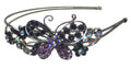 Crystal Butterfly Headband Double Metal Wire Hairband U86121-0124