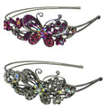 Crystal Butterfly Headband Double Metal Wire Hairband U86121-0124