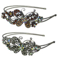 Crystal Butterfly Headband Double Metal Wire Hairband U86121-0124