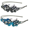 Crystal Butterfly Headband Double Metal Wire Hairband U86121-0124