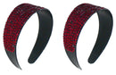 Set of 2 Wide Band Plastic Bling Bling Headband 2" Wide at Center NI86012-24611-2