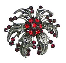 Crystal Fllower Spray Brooch