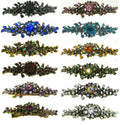 Bmid600-1 Bella Dozen Pack Med Size Barrettes 1 ea of 12 Shades of Crystals 5A86600-1-D